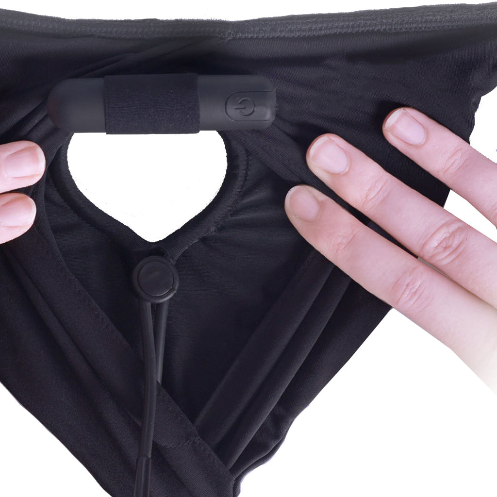 Ouch! Black Vibrating Strap-on Boxer /S Dildo Sex Toys > Strap-On and Harnesses