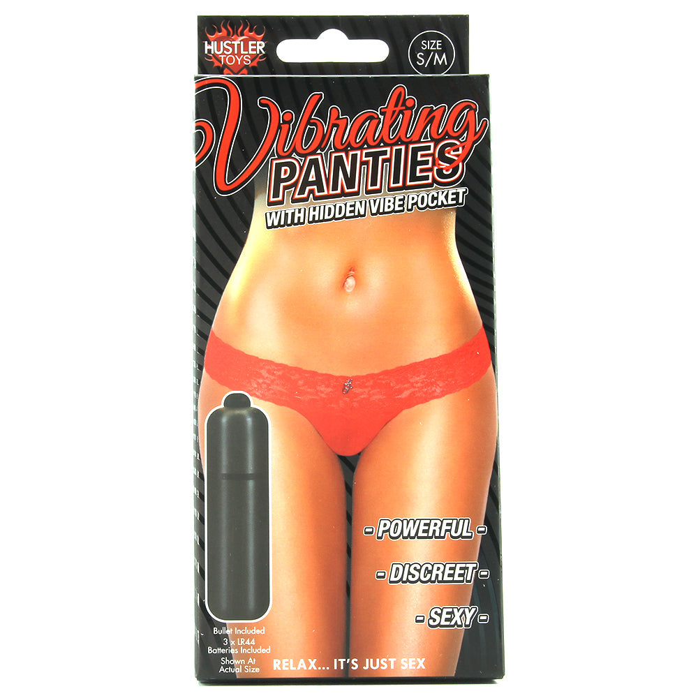 Vibrating Panties with Hidden Vibe Pocket Red /M Vibrators > Wearable & Panty Vibrators