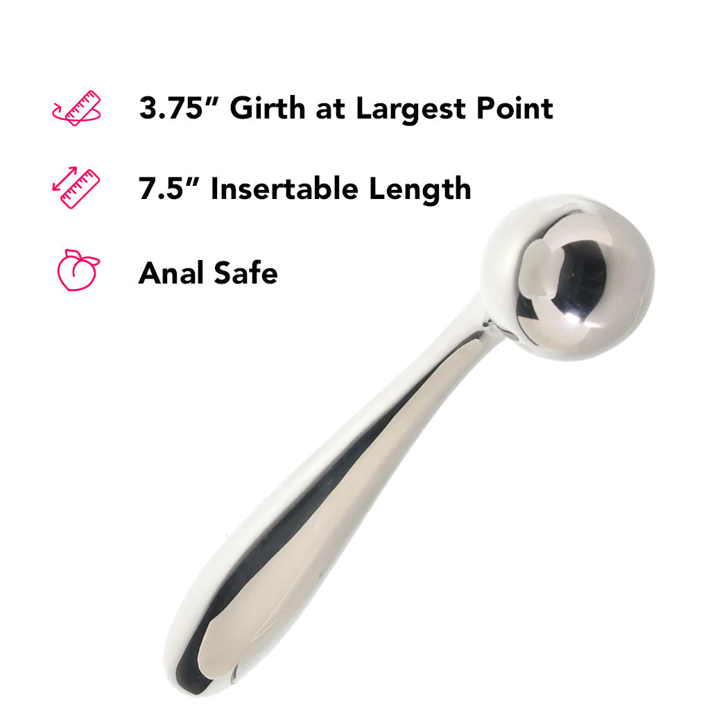 PinkCherry 8.5 Inch Stainless Steel Wand G-Spot Dildo Dildo Sex Toys > G-Spot Dildos