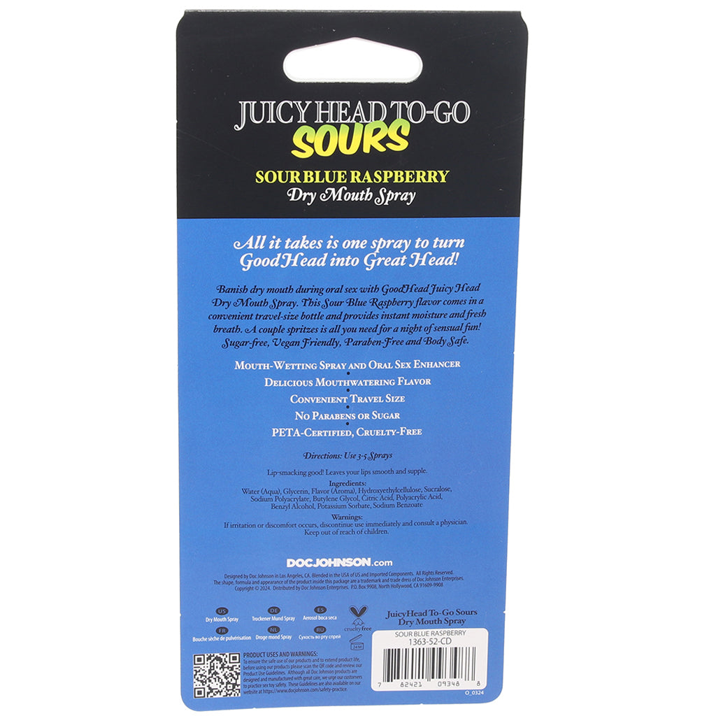 GoodHead Juicy Head Sours Spray To-Go in Blue Raspberry Lubes and Lotions > Flavored Sex Lubes