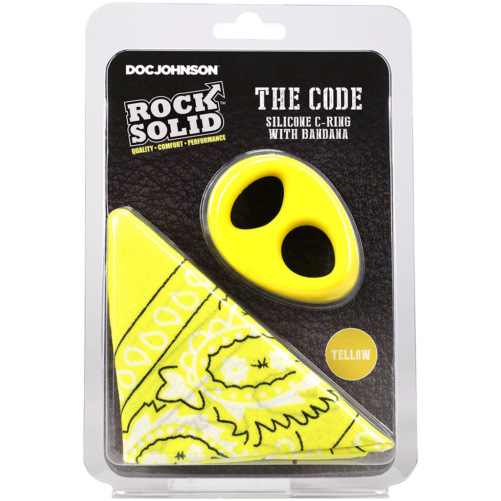 Rock Solid The Code C-Ring and Bandana Set in Yellow Cock Rings