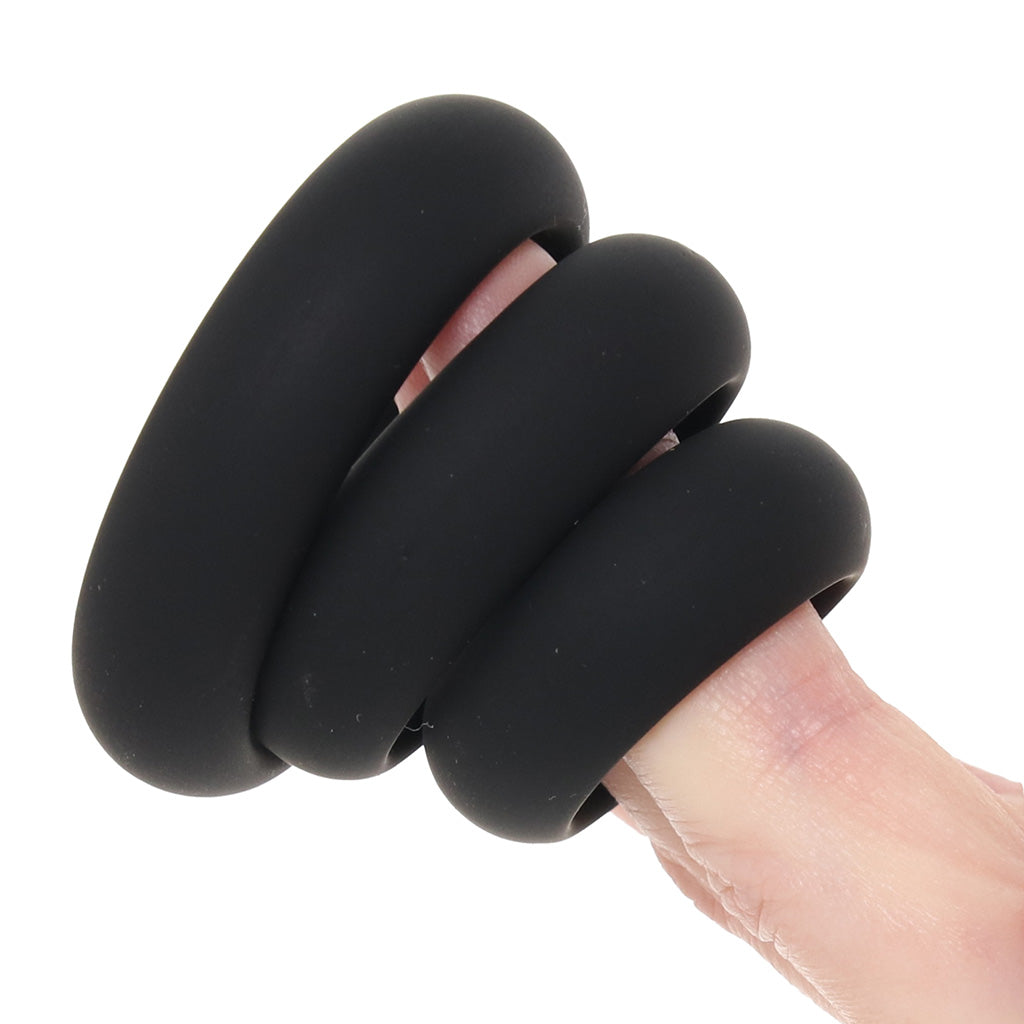 LEVELZ 3 Piece Wide O Cock Ring Set in S-L Cock Rings