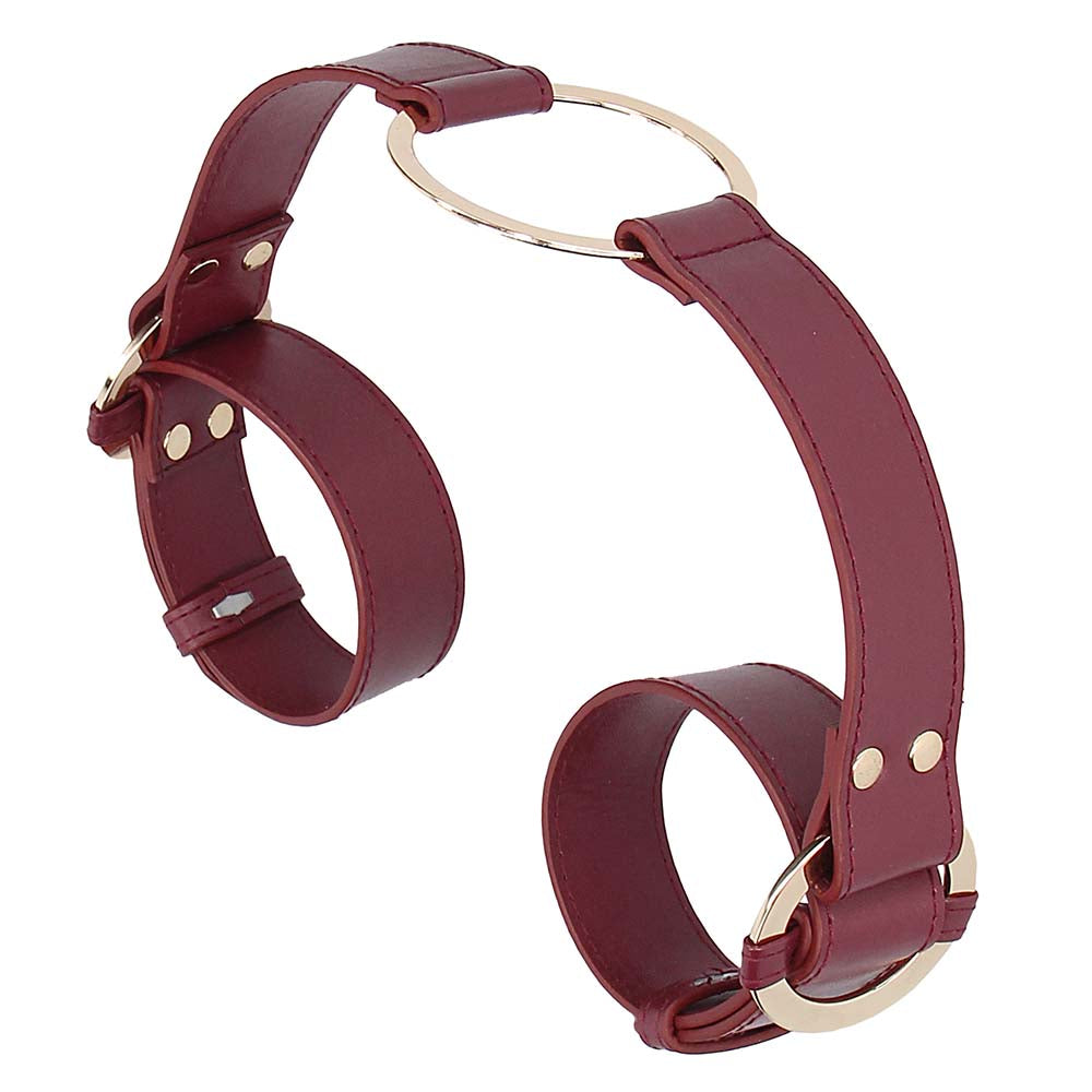 Ouch! Halo Handcuffs With Connector in Burgundy Bondage and Fetish > Wrist and Ankle Cuffs