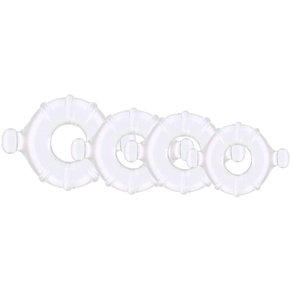 Renegade Vitality Cock Ring 4 Pack in Clear Cock Rings