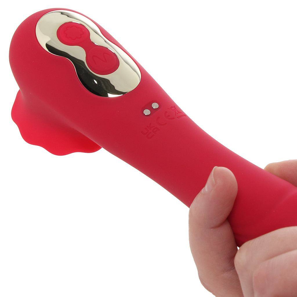 Secret Kisses Rose Quake Dual Ended Tapping Vibe Vibrators > G-Spot Vibrators