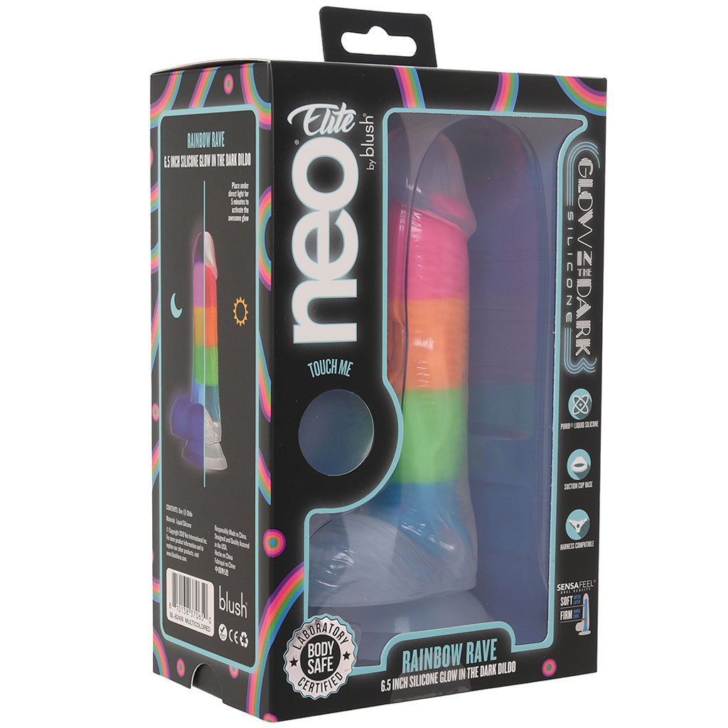 Neo Elite Rainbow Rave 6.5 Inch Dildo Dildo Sex Toys > Realistic Dildos