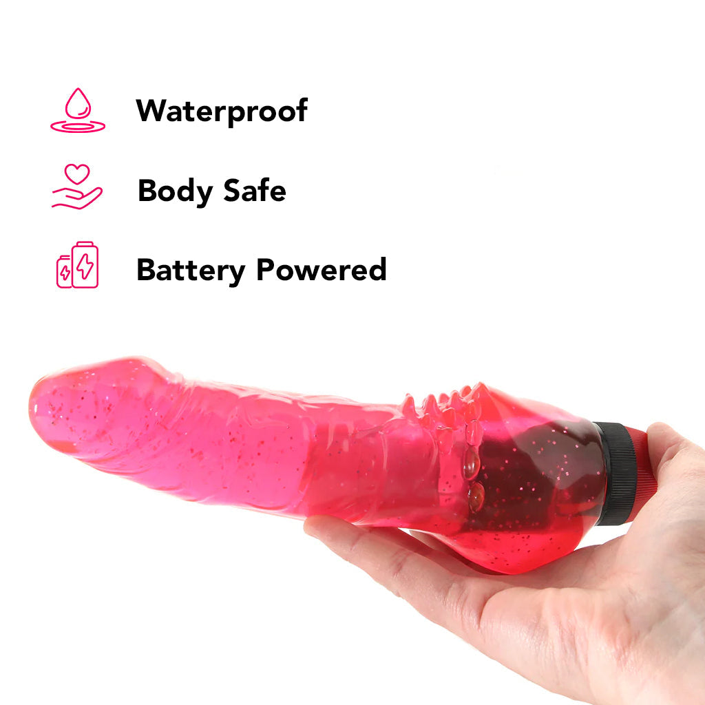 Hot Pinks Clitterific 8 Inch Vibe Vibrators > Realistic Vibrator Dildos