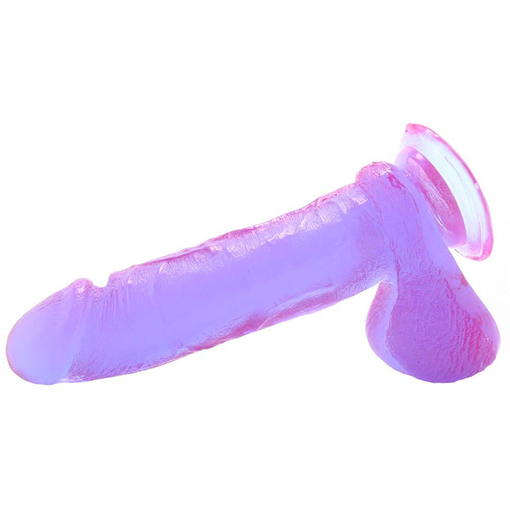 Crystal Jellies 8 Inch Realistic Ballsy Cock in Purple Dildo Sex Toys > Realistic Dildos