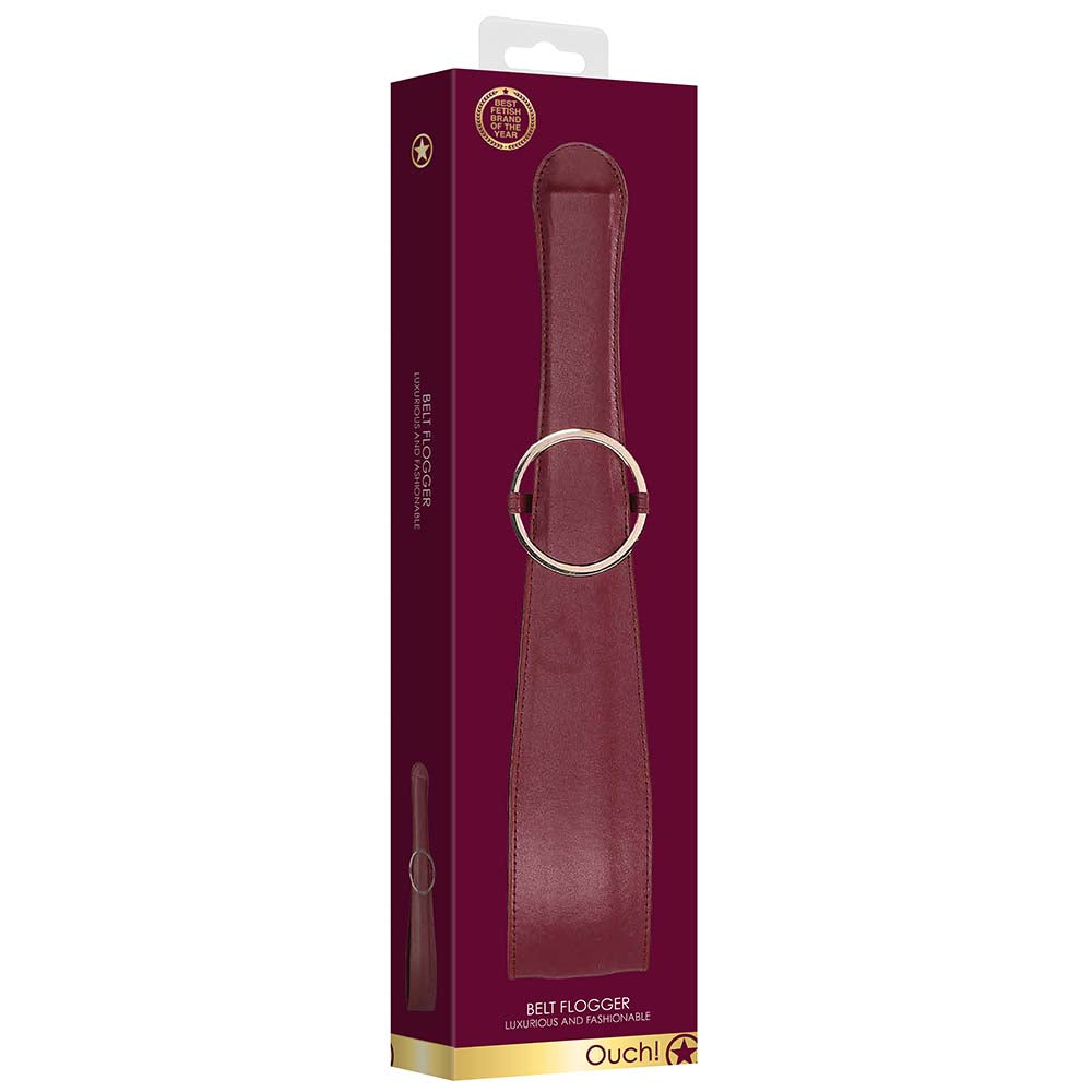 Ouch! Halo Belt Flogger in Burgundy Bondage and Fetish > Whips and Crops