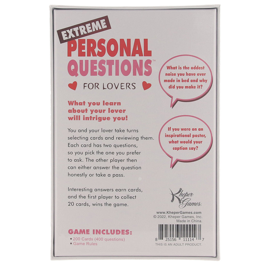 Extreme Personal Questions For Lovers Game Sensual Love > Games