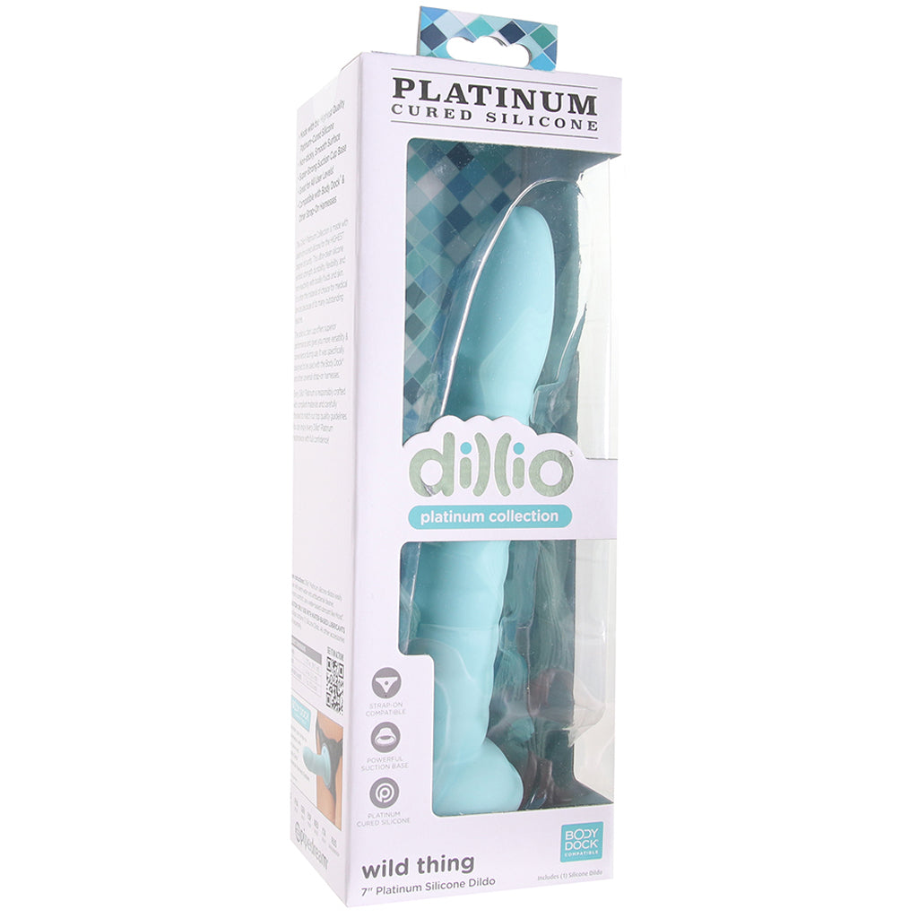 Dillio Platinum Wild Thing 7 Inch Dildo in Teal Dildo Sex Toys > G-Spot Dildos
