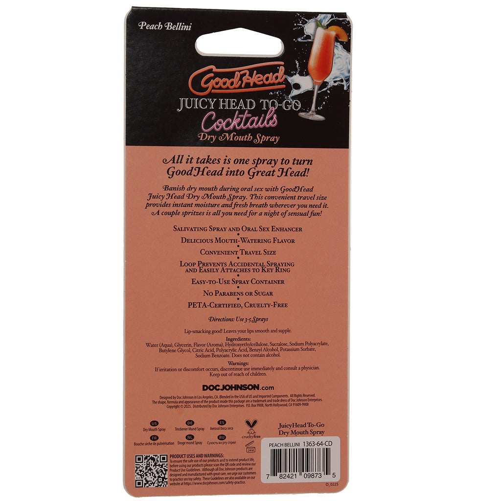 GoodHead Dry Mouth Spray To-Go in Peach Bellini Lubes and Lotions > Flavored Sex Lubes