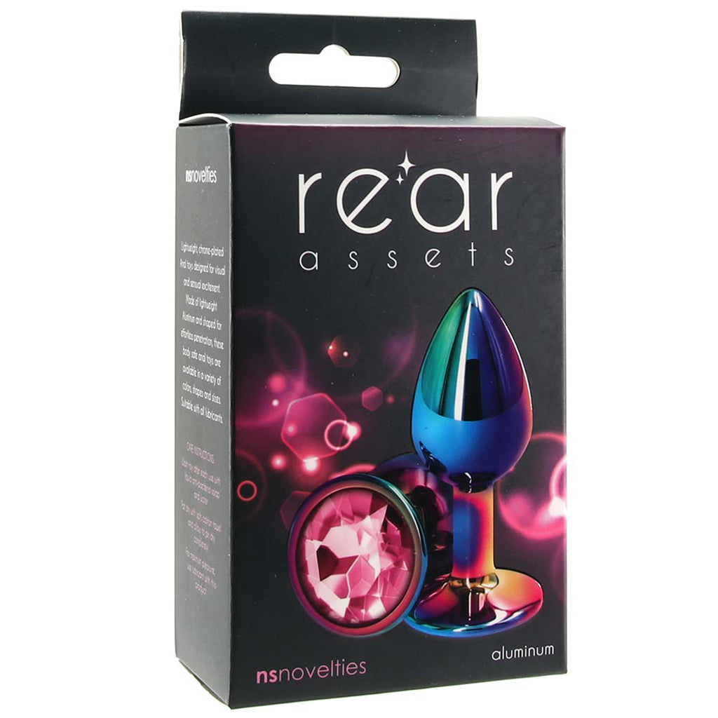 Small Aluminum Plug with Pink Gem in Multicolor Anal Sex Toys > Butt Plugs