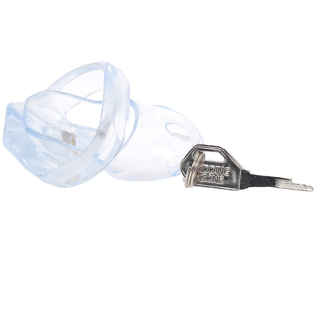 Lockmaster 3.5 Inch See-Thru Side Lock Chastity Cage Bondage and Fetish > Cock and Ball Devices