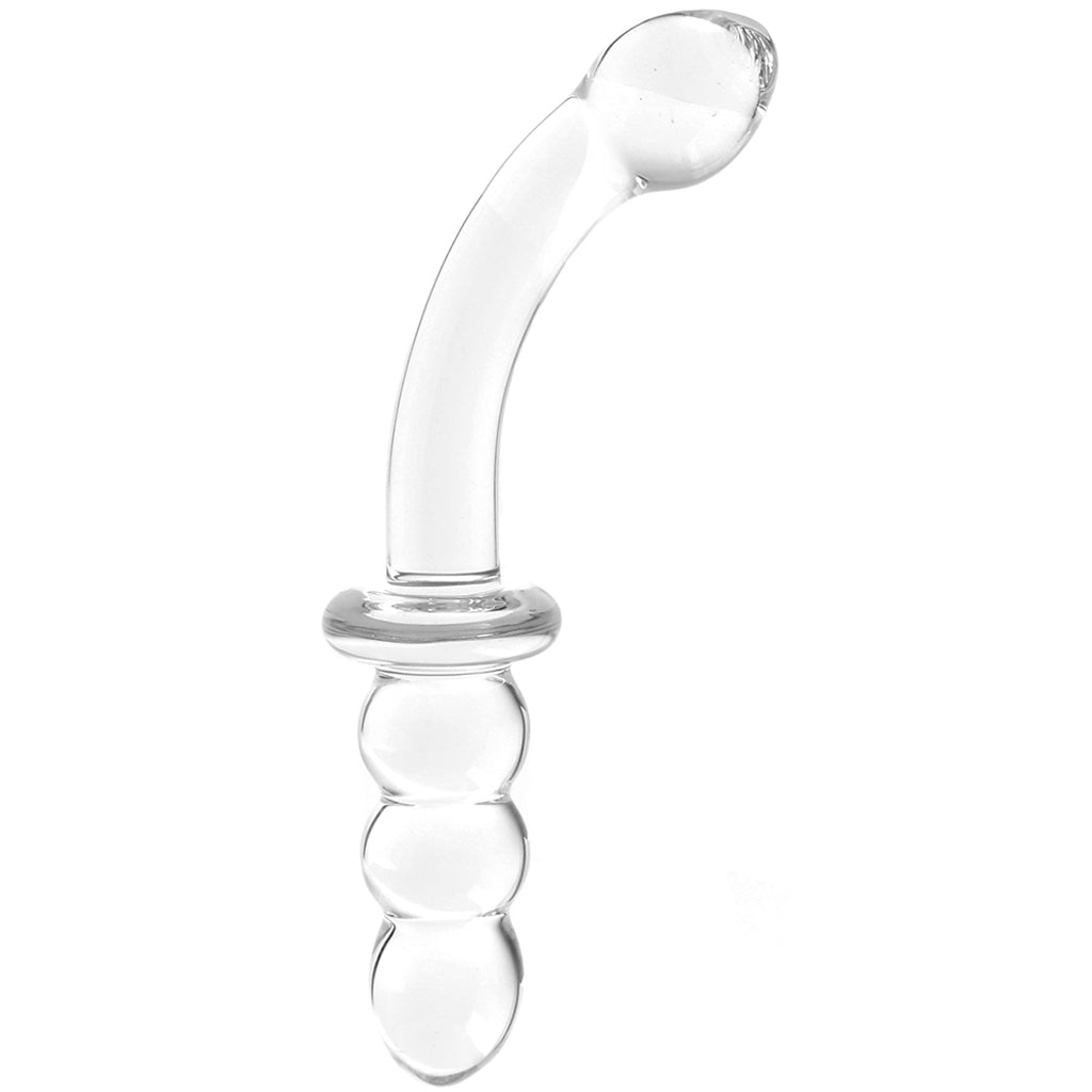 gläs 8 Inch Ribbed G-Spot Glass Dildo Dildo Sex Toys > G-Spot Dildos