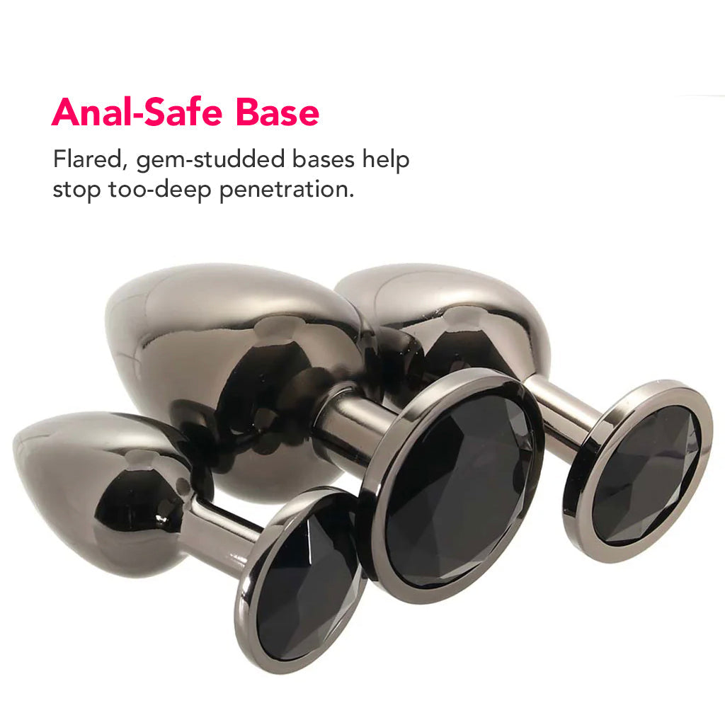 Black Gem Anal Plug Set Anal Sex Toys > Butt Plugs