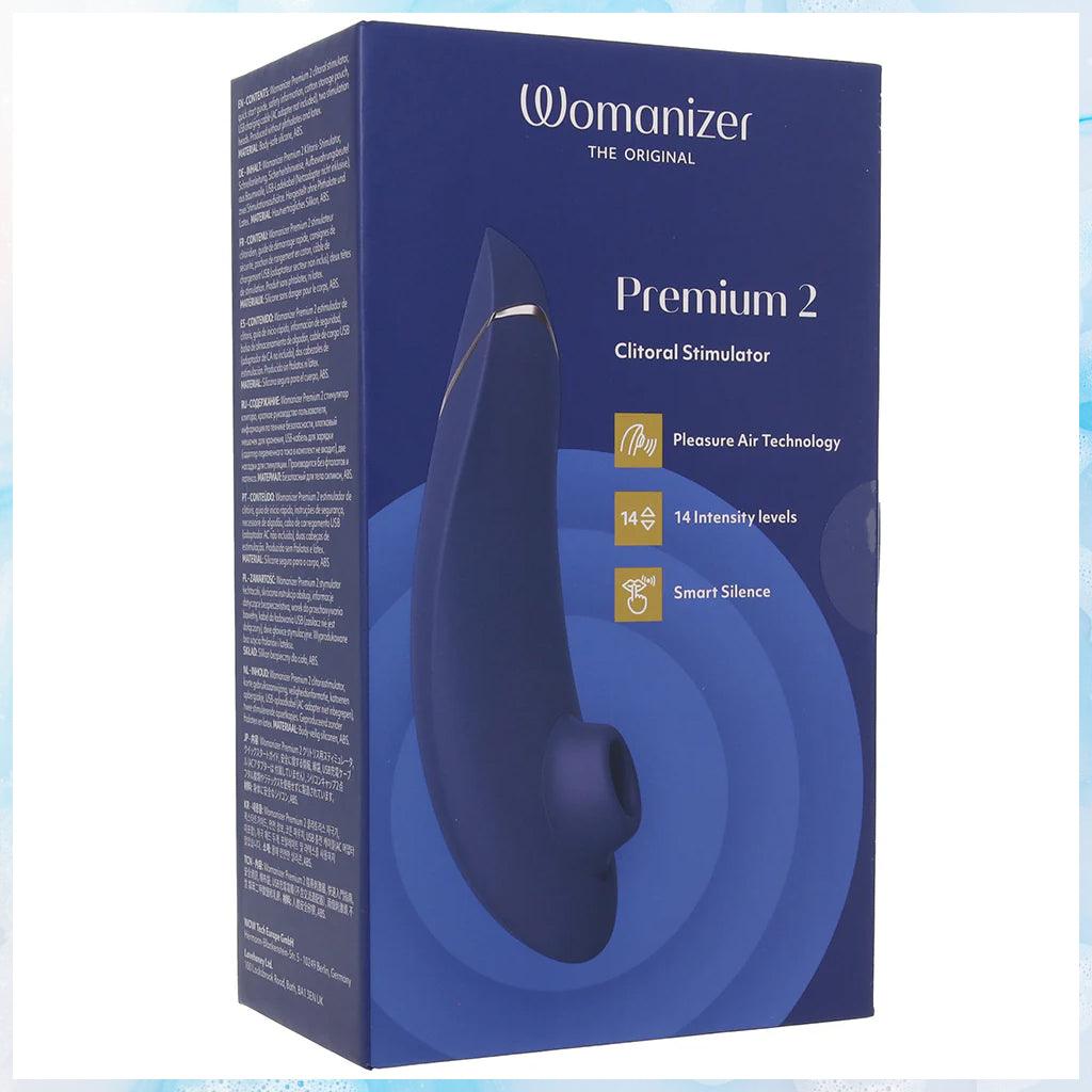 Womanizer Premium 2 Pleasure Air Stimulator in Blueberry Vibrators > Clitoral Stimulators