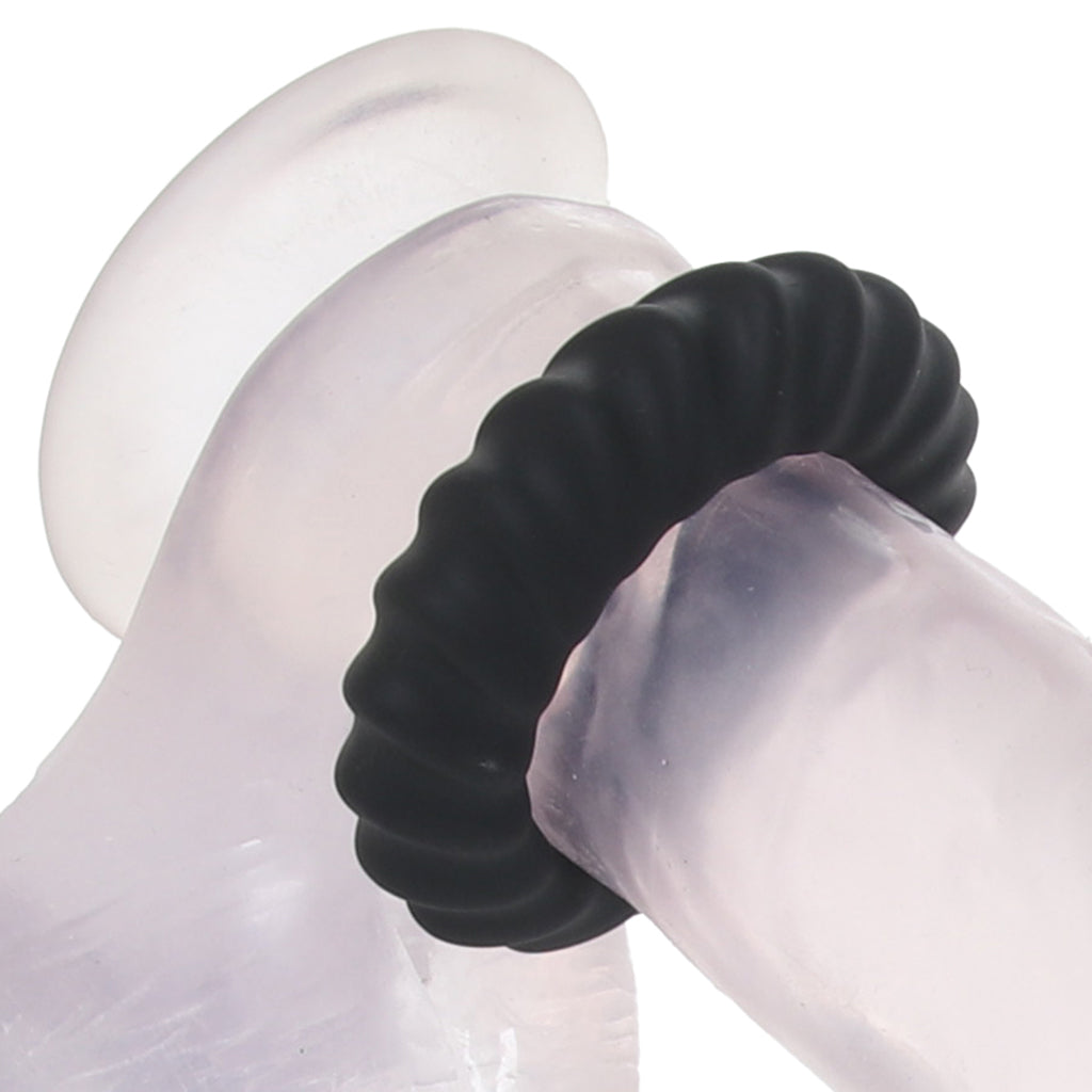 Manzo Liquid Silicone Ring Set in Black Cock Rings