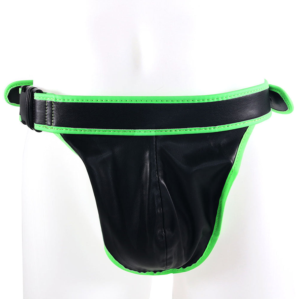 Ouch! Glow In The Dark Side Buckle Jock Strap /XL Bondage and Fetish > Men's Bondage Wear