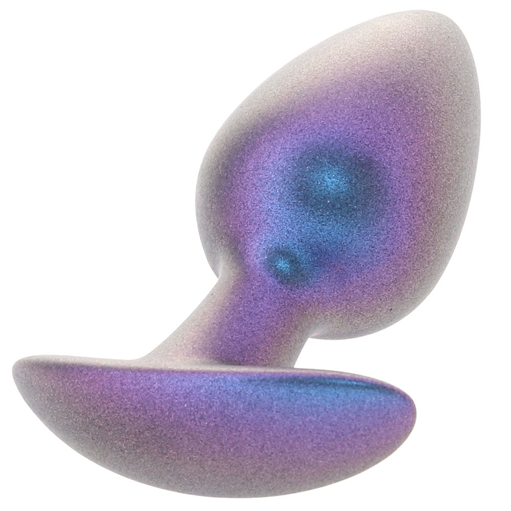 Ouch! Smooth Silicone 3.1 Inch Butt Plug in Metallic Blue Anal Sex Toys > Butt Plugs