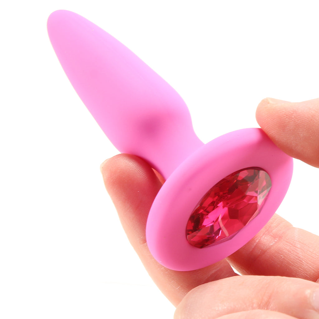 Glams Mini Pink Gem Silicone Butt Plug Anal Sex Toys > Butt Plugs