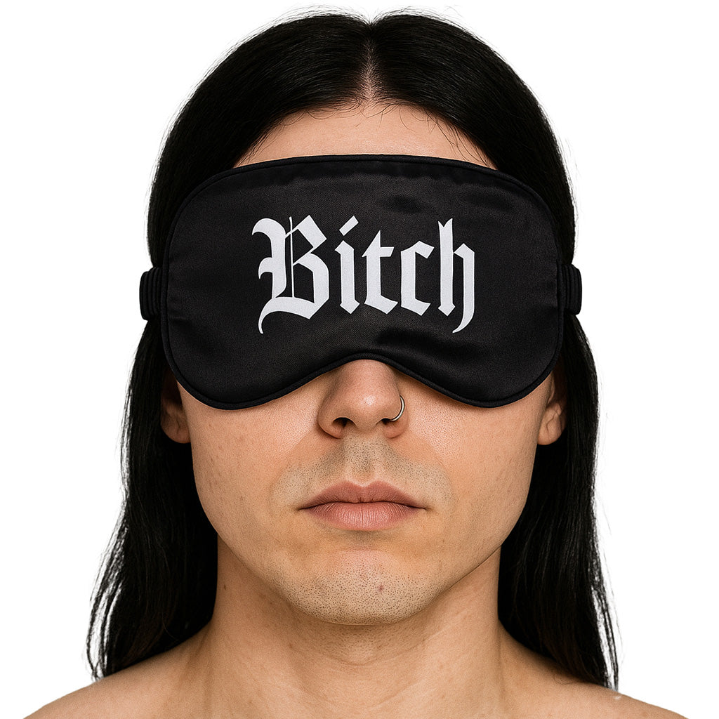 Ouch! Printed Satin Bitch Blindfold Bondage and Fetish > Pleasure Masks and Dress Up Play