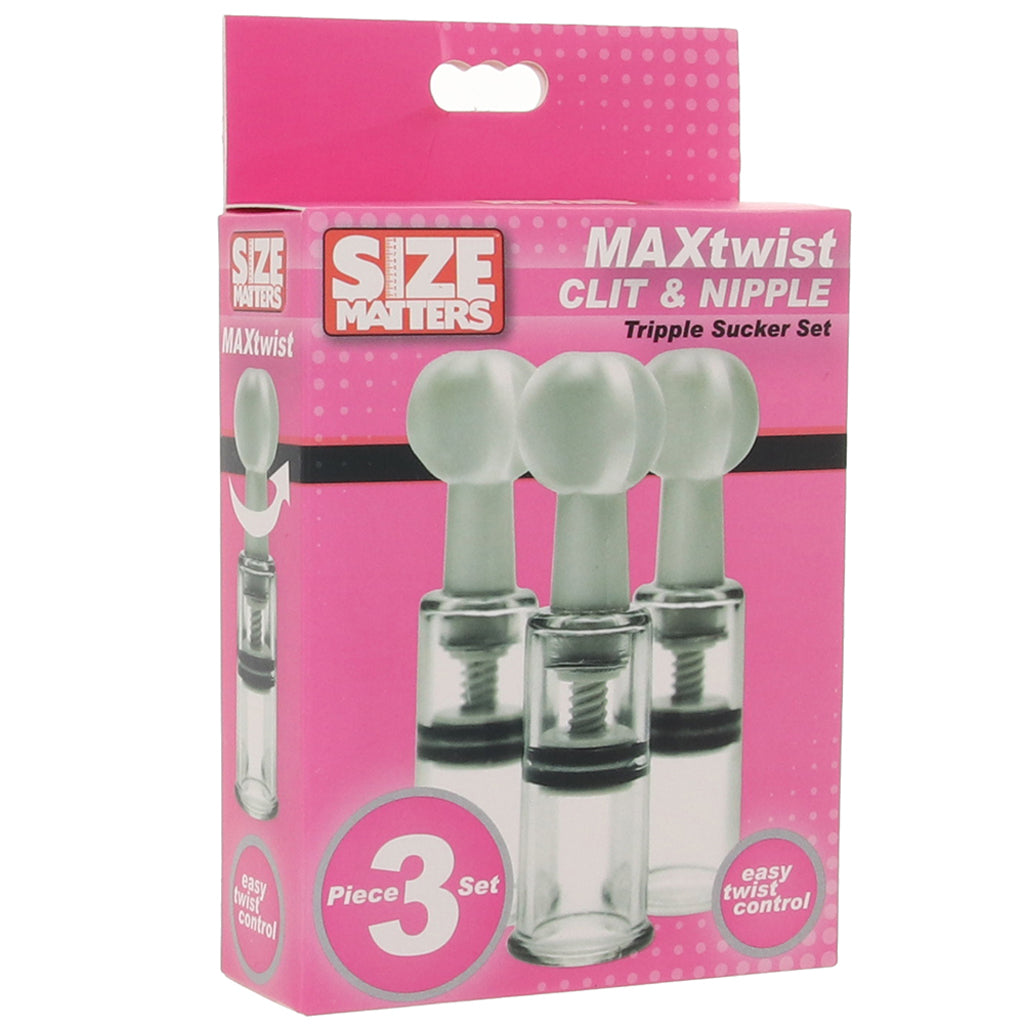 Size Matters MaxTwist Clit & Nipple Sucker Set in White Bondage and Fetish > Nipple Stimulators & Clamps