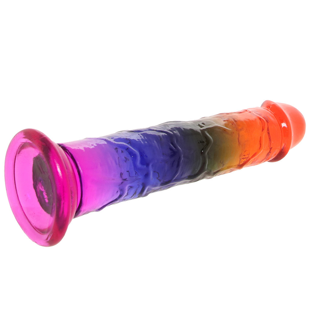 Crystal Jellies 8.5 Inch Classic Dildo in Rainbow Dildo Sex Toys > Realistic Dildos