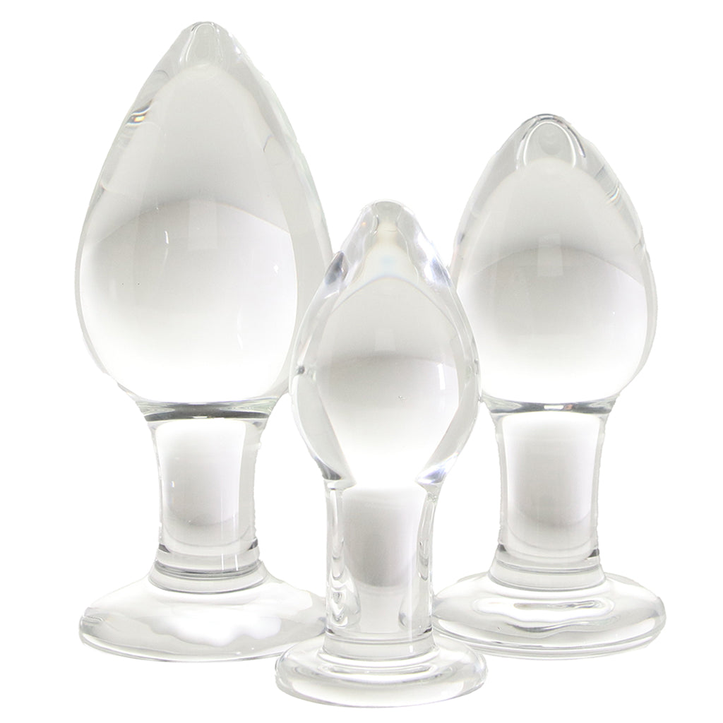 Clarity Utopian Trinity Glass Butt Plug Set