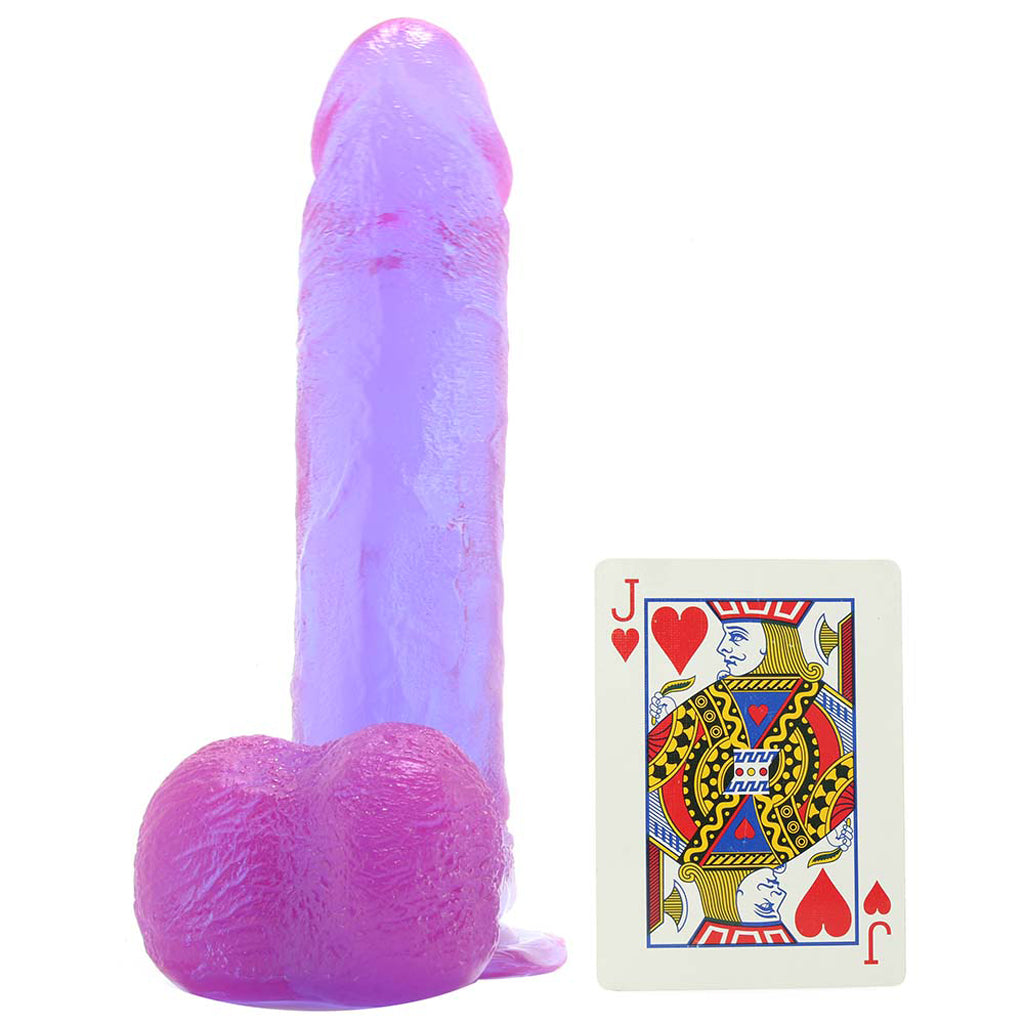 Crystal Jellies 8 Inch Realistic Ballsy Cock in Purple Dildo Sex Toys > Realistic Dildos
