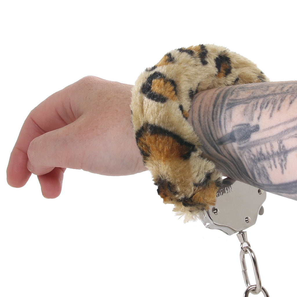 Temptasia Beginner Fuzzy Cuffs in Leopard Bondage and Fetish > Wrist and Ankle Cuffs
