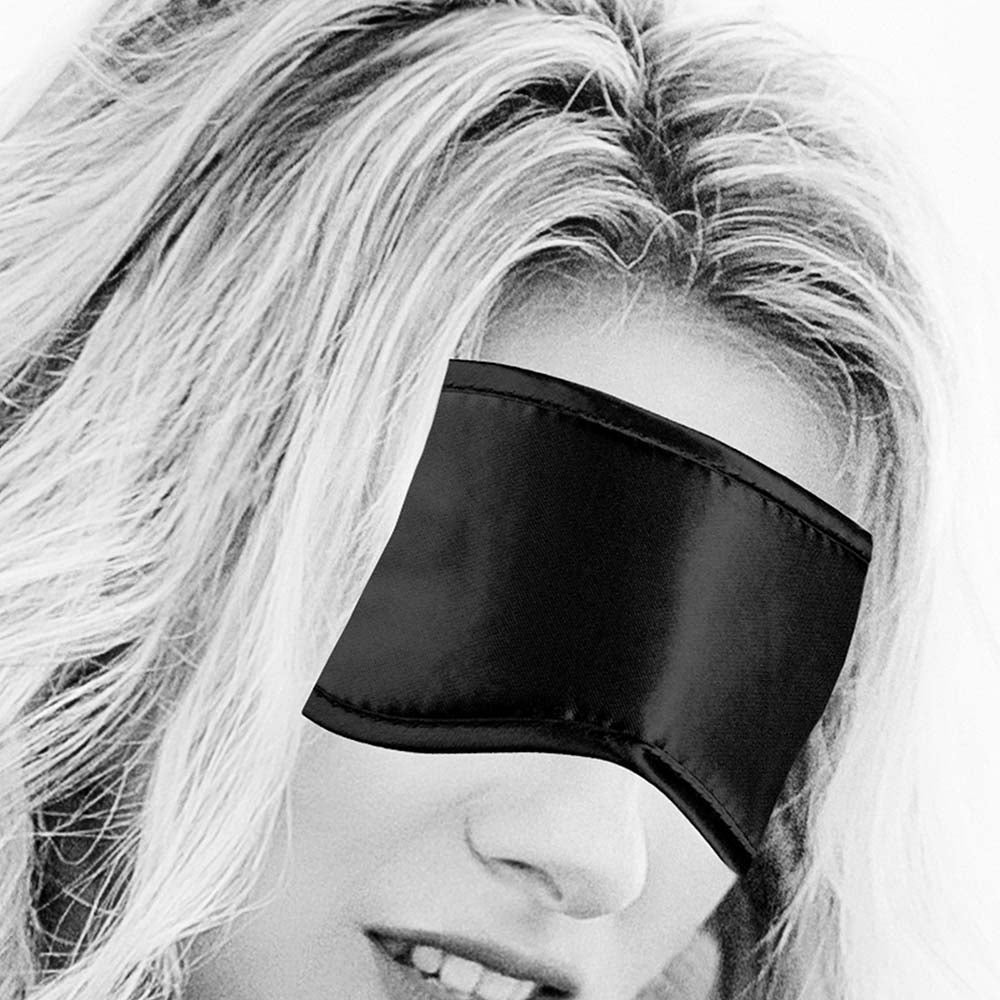 Black & White Satin Eye Mask Bondage and Fetish > Pleasure Masks and Dress Up Play
