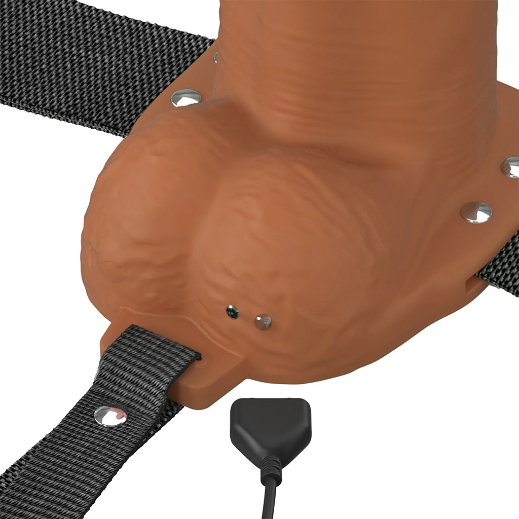 Fantasy X-tensions 7 Inch Hollow Strap-On Vibe in Brown Male Enhancement > Extenders and Sleeves
