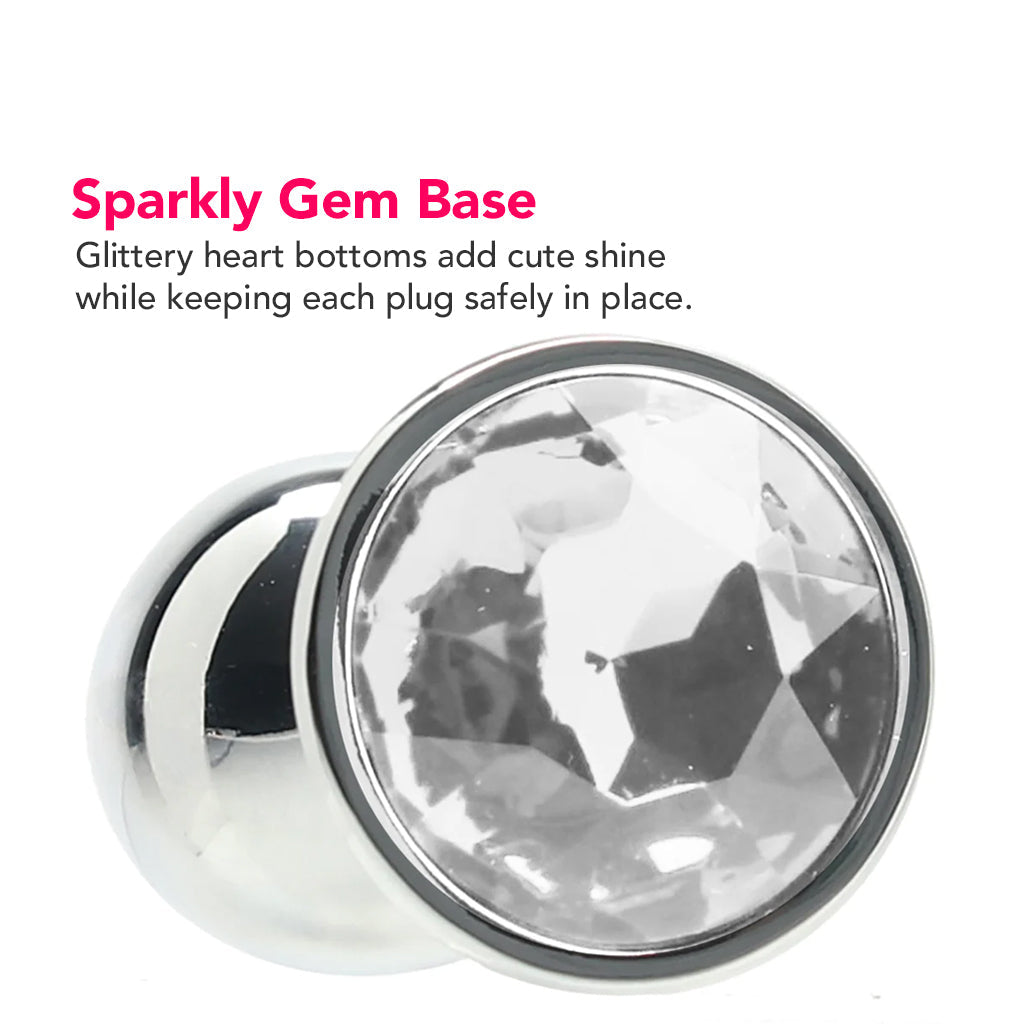 Ouch! Round Gem Silver Plug in Small Anal Sex Toys > Butt Plugs