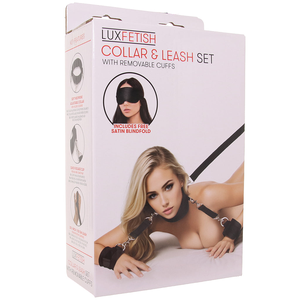 Collar & Leash Set with Removable Cuffs Bondage and Fetish > Starter BDSM Kits
