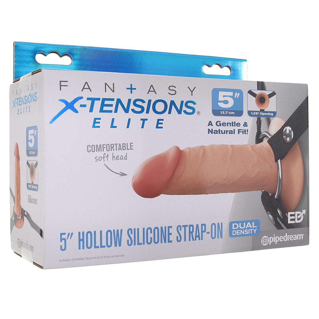 Fantasy X-tensions Elite 5 Inch Hollow Strap-On in Light Dildo Sex Toys > Strap-On and Harnesses