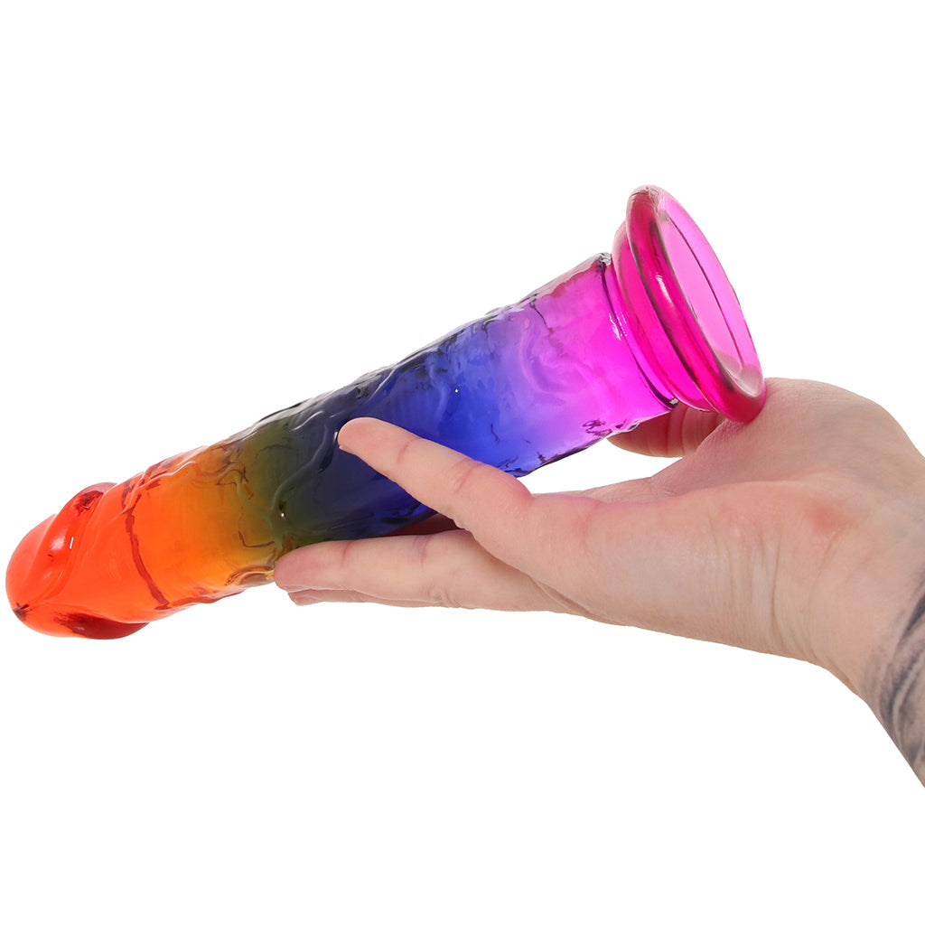 Crystal Jellies 8.5 Inch Classic Dildo in Rainbow Dildo Sex Toys > Realistic Dildos
