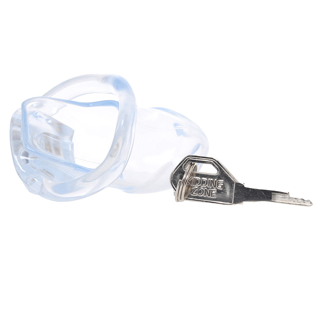 Lockmaster 3.5 Inch Side Lock Resin Cock Cage in Clear Bondage and Fetish > Cock and Ball Devices