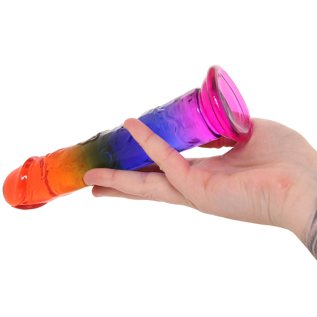 Crystal Jellies 7.5 Inch Classic Dildo in Rainbow Dildo Sex Toys > Realistic Dildos