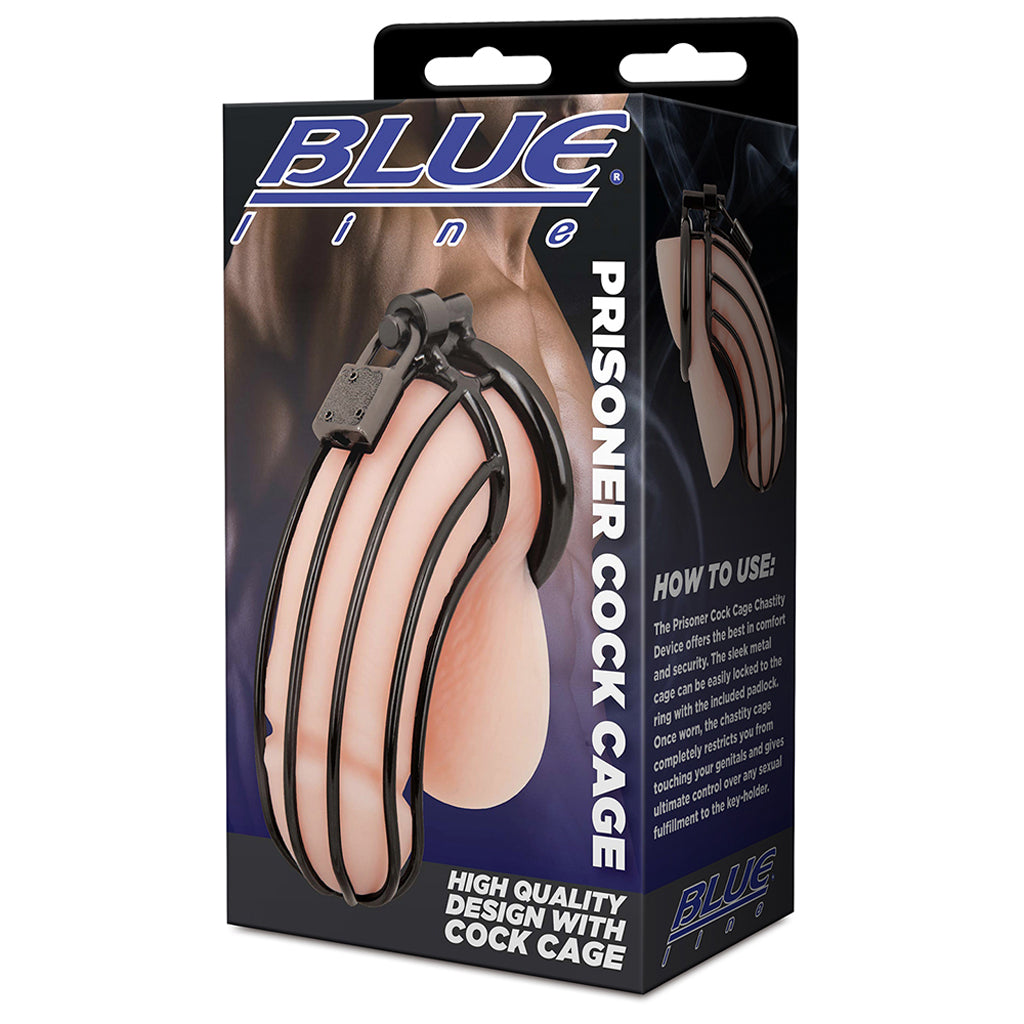 Blue Line Prisoner Cock Cage in Black Bondage and Fetish > Cock and Ball Devices