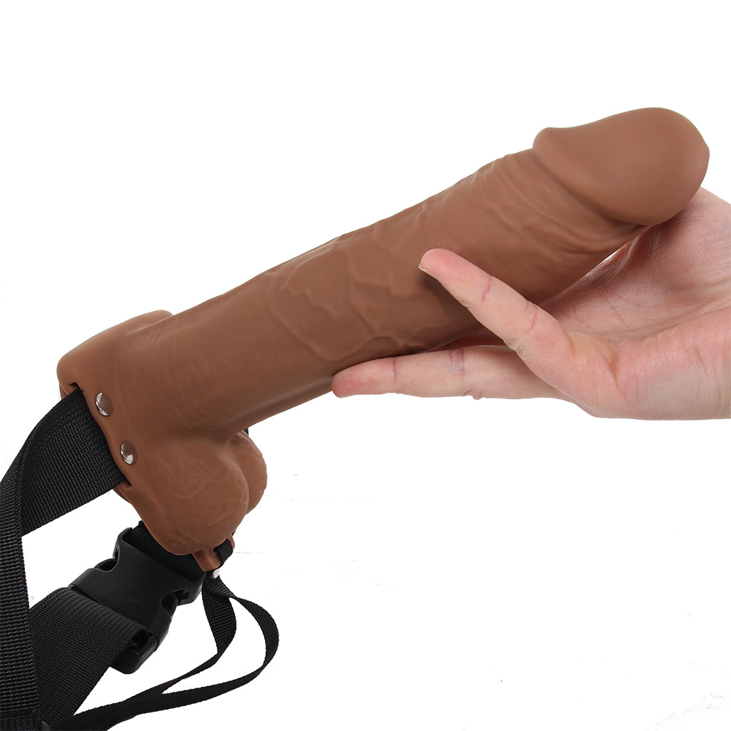 Fantasy X-tensions 8 Inch Hollow Strap-On Vibe in Brown Male Enhancement > Extenders and Sleeves
