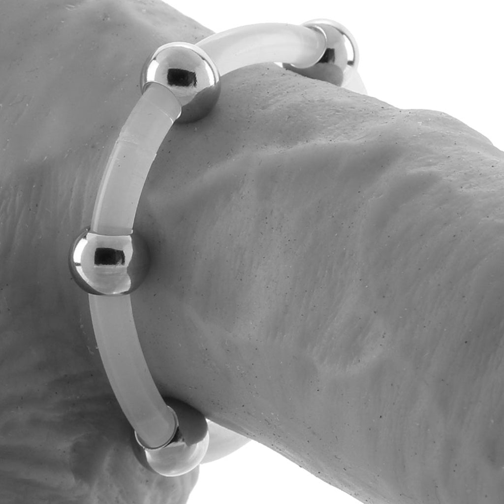 XL Steel Beaded Silicone Rings Cock Rings