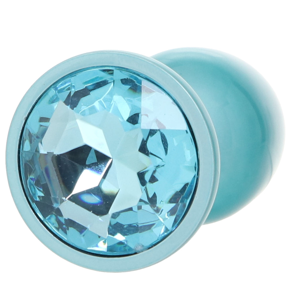 Rear Assets Small Metal Butt Plug in Teal Anal Sex Toys > Butt Plugs