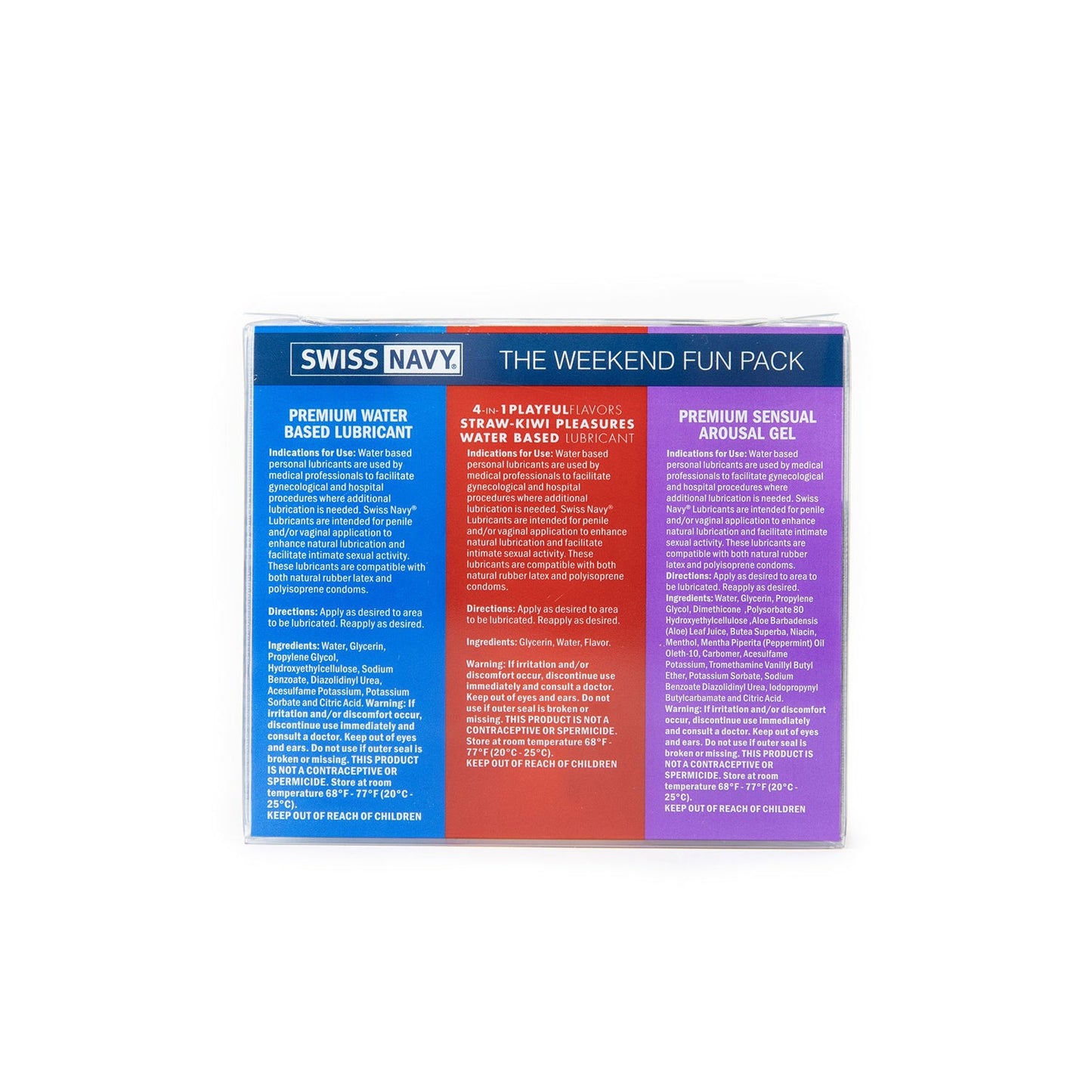 Swiss Navy Weekend Fun Pack - 3 Vibrant Flavors 2 Oz