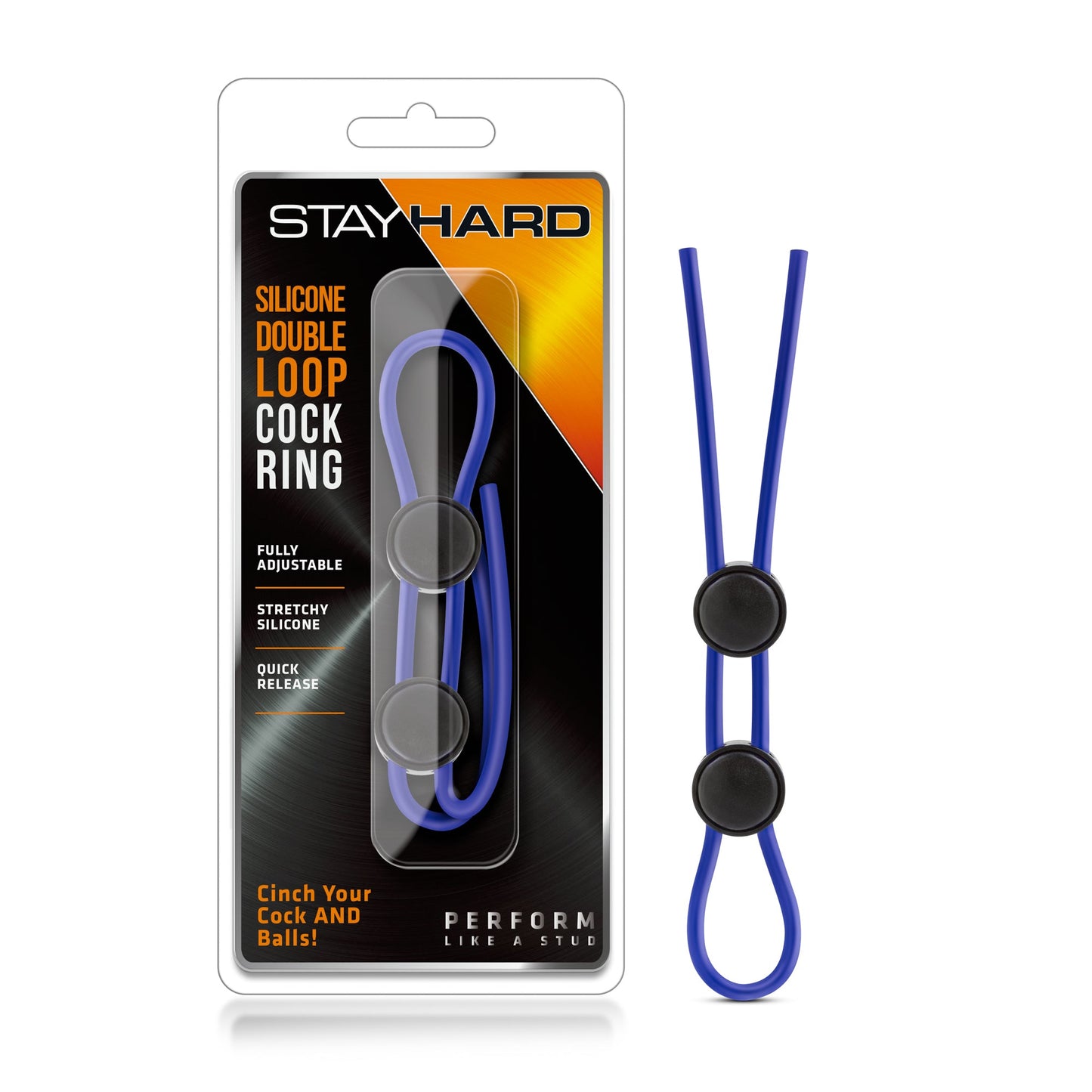 Stay Hard Silicone Double Loop (Blue) – Adjustable Cock Ring