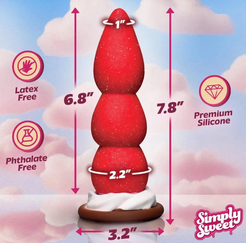 Strawberry Sweet Cream Premium Silicone 7.8" Dildo