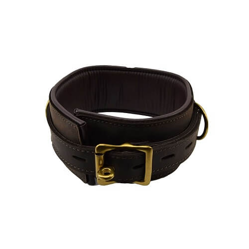 Bound Nubuck Leather Collar – Adjustable Bondage Collar