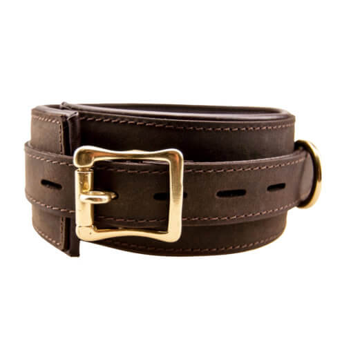 Bound Nubuck Leather Collar – Adjustable Bondage Collar