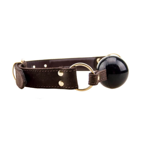 Bound Nubuck Leather Solid Ball Gag – Durable Leather Ball Gag