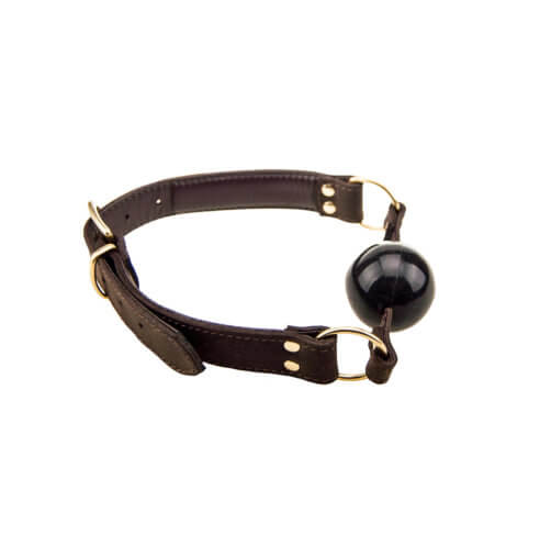 Bound Nubuck Leather Solid Ball Gag – Durable Leather Ball Gag